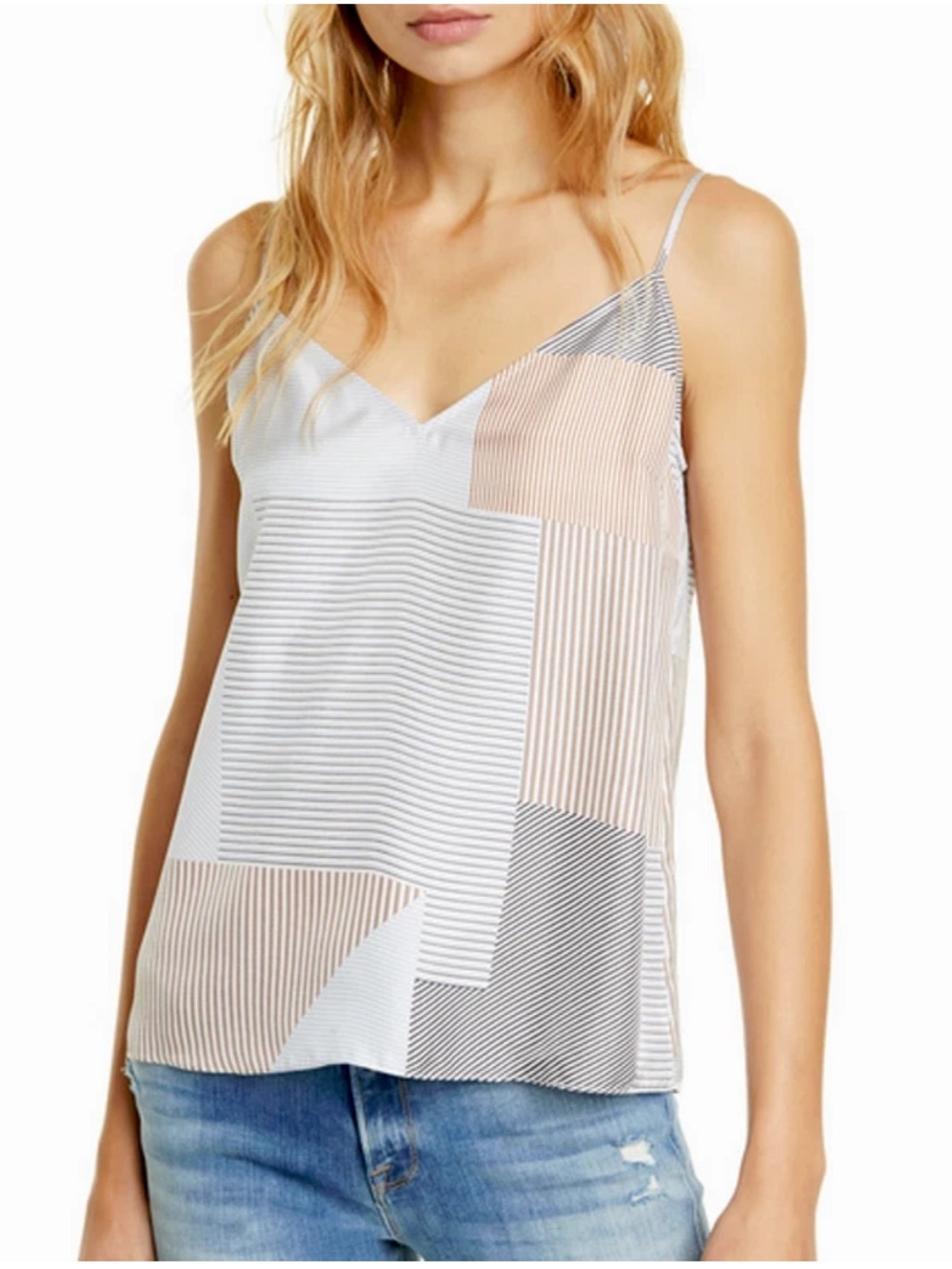 FRAME Classic Printed Silk Camisole Powder Multi Small